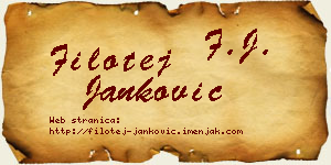Filotej Janković vizit kartica